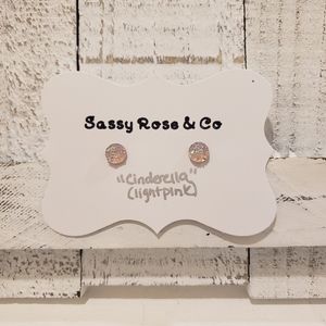 Druzy Stud Earrings "Cinderella Light Pink"